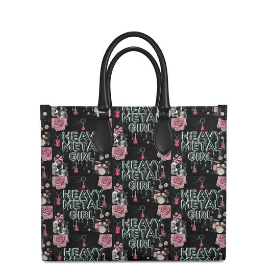 Heavy Metal Girl-Leather Shopper Bag