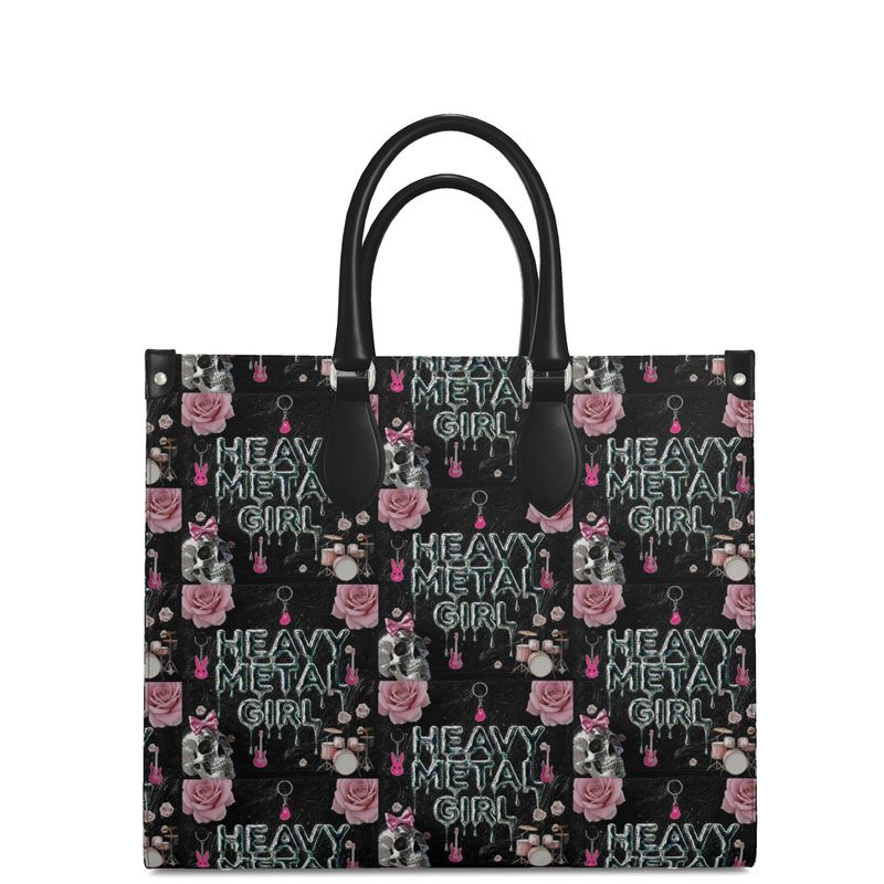 Heavy Metal Girl-Leather Shopper Bag