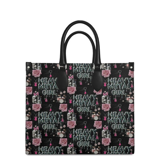 Heavy Metal Girl-Leather Shopper Bag